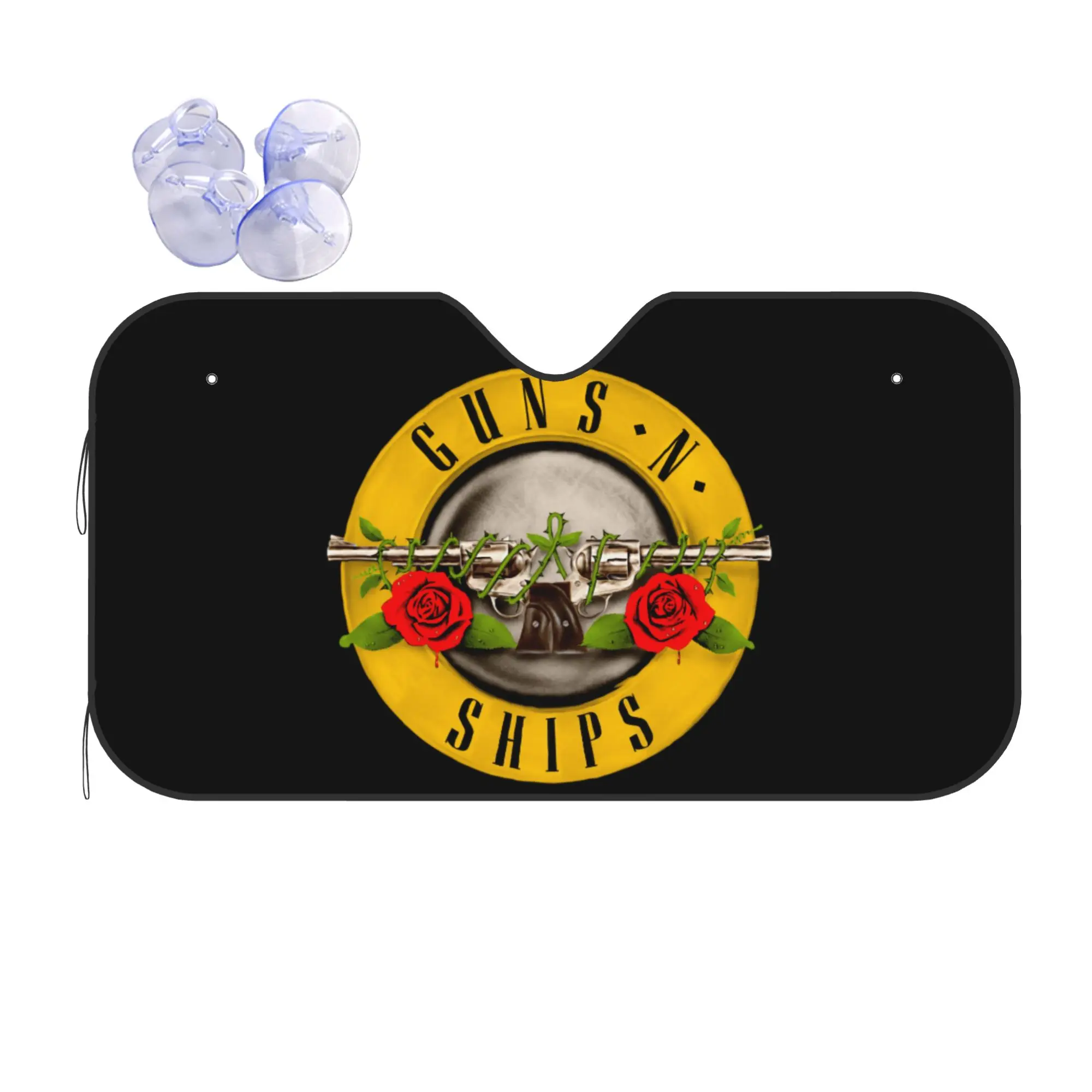 Windshield Sun Shade Car Guns N Rose Skull Heads Band Solar Reflector Protector Visor Screen Cover Vehicle Windscreen