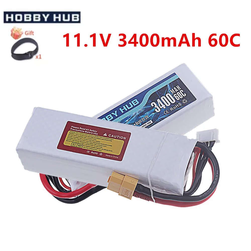 3S Battery 11.1v 3400mAh 60C Lipo Battery Max 80C For Remote Control Car Toys FPV Drones with Deans T XT30 JST XT60 Connector