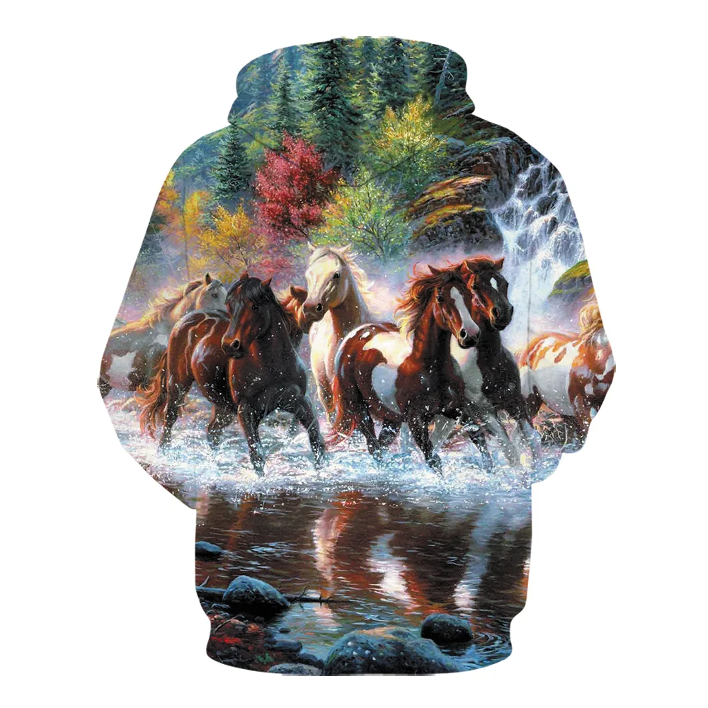 stud of horses Animal Pattern 3D Printed Hooded Sweatshirts Unisex Outerwear Creative Men Fashion Casual Streetwear Hoodies