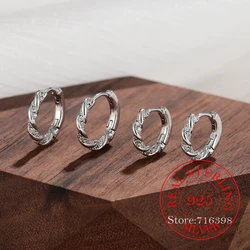 Korean Vintage 925 Sterling Silver Crystal Mobius Hoop Earrings for Women S925 Wedding Party Jewelry Gift Aretes De Mujer