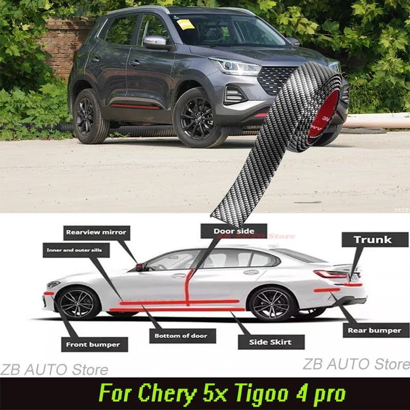 

For Chery 5x Tiggo 4 Pro Front and rear lip side skirts, anti-collision and scratch resistant bumper strips, suitable