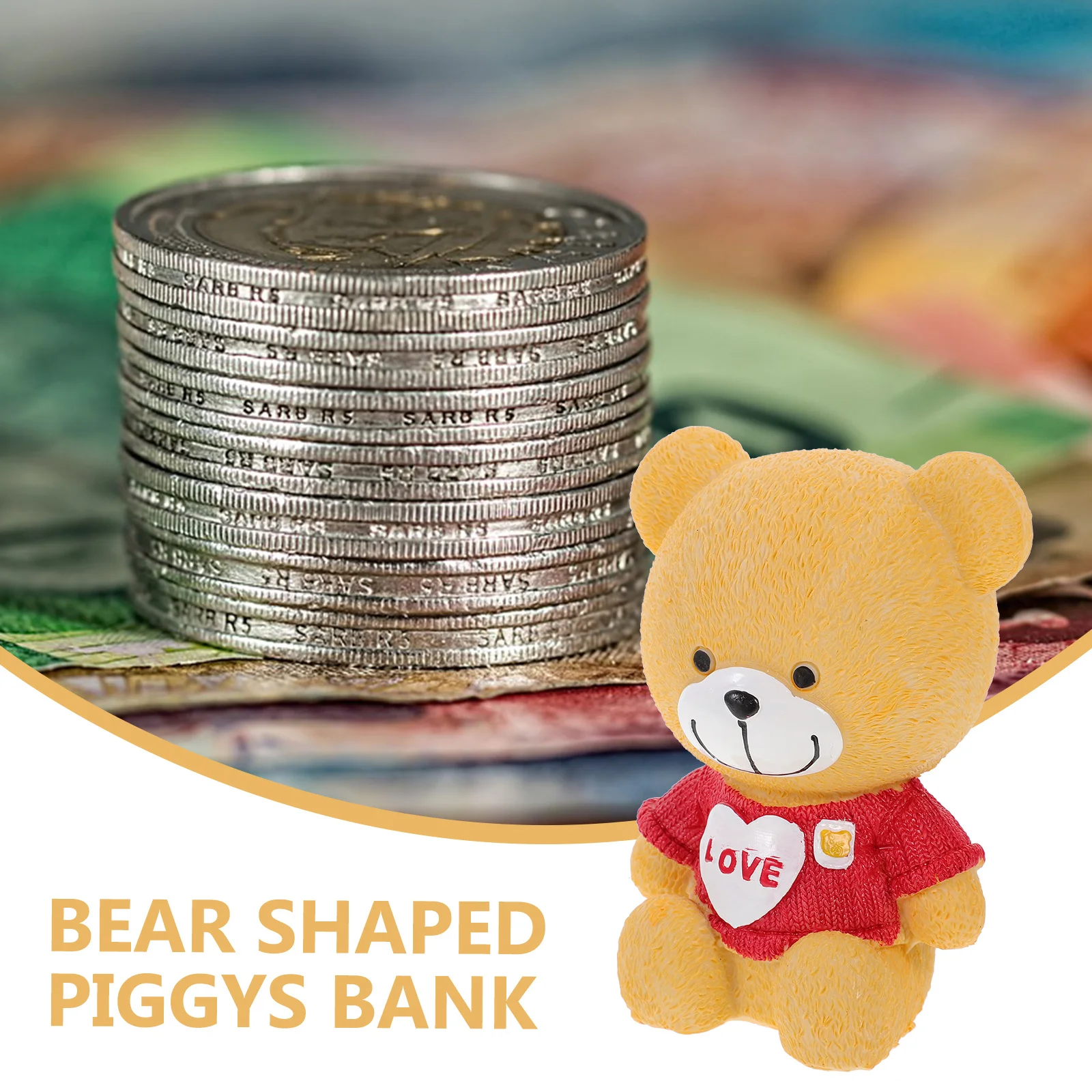 

Bear Shape Bank Money Box for Kids Adults Birthday Gift Home Decor Desktop Savings Container