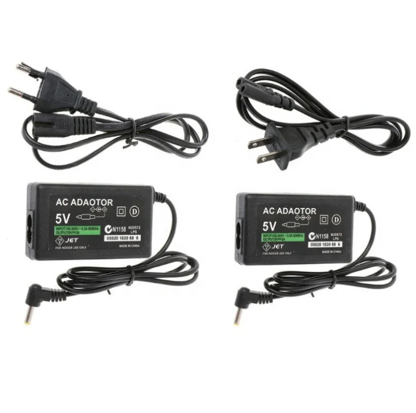 50pcs EU/US Plug 5V Home AC Adapter Wall Charger Power Supply for Sony PlayStation Portable PSP 1000 2000 3000 Charging Cable