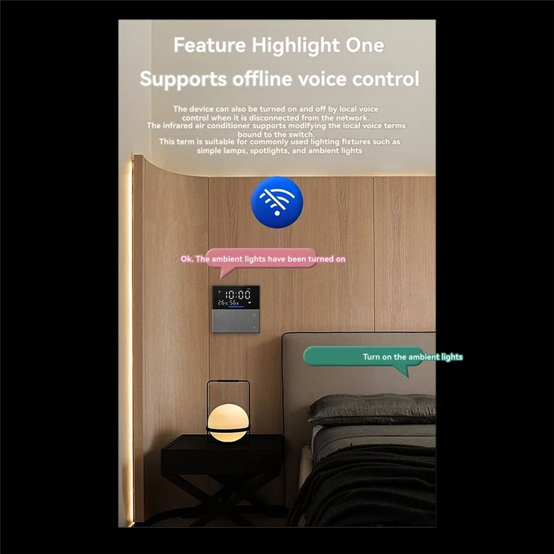 ABSQ-Tuya Little Smart Spirit 2-قناة مفاتيح 2-قناة التحكم في منطقة المشهد لوحة التحكم الصوتي واي فاي 2.4G + الأشعة تحت الحمراء