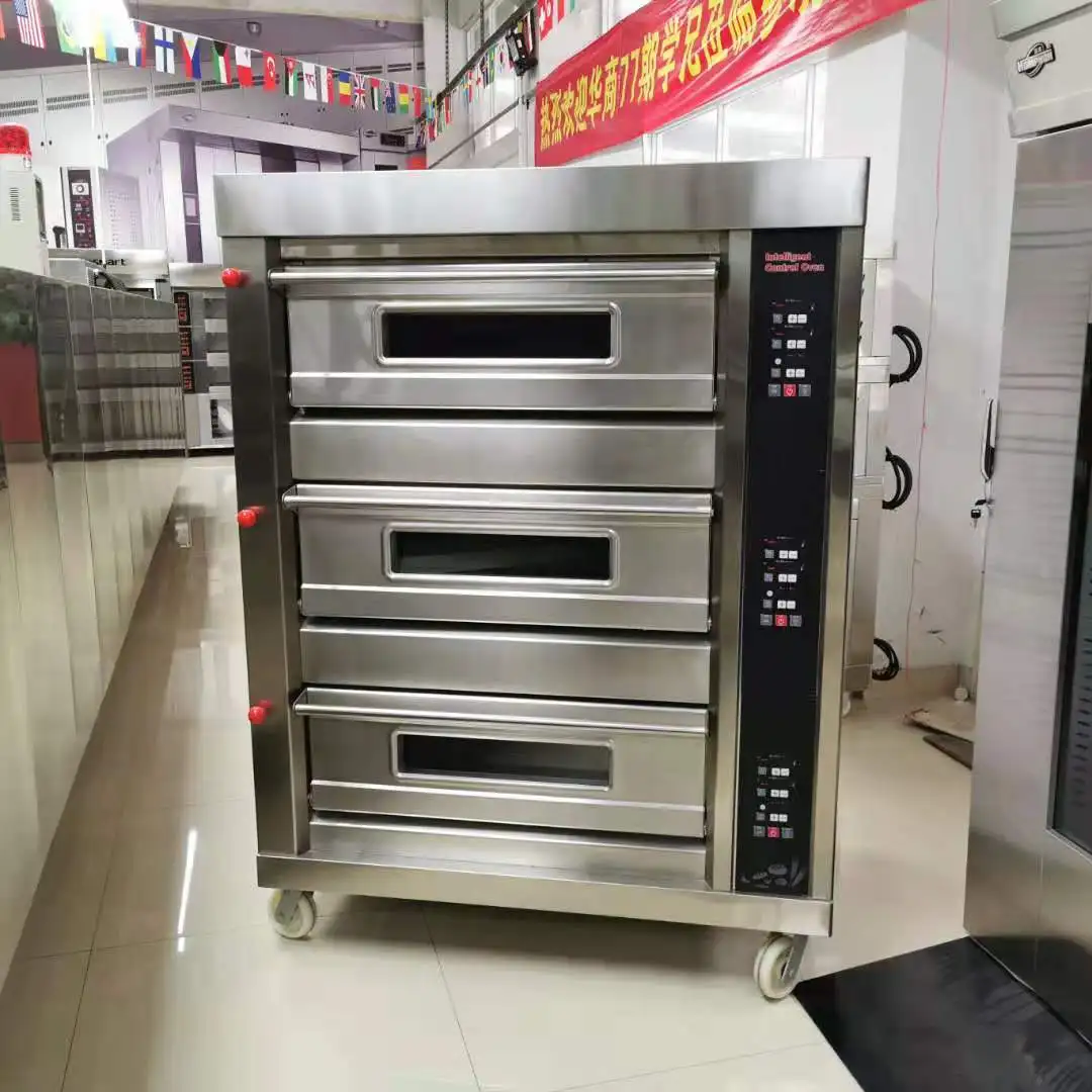 Customized Durable Steel Construction Commercial Gas Oven with 6 Baking Plates for Baking Bread Biscuits