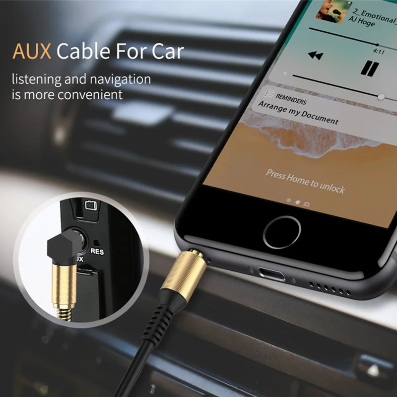 3,5 mm Klinke Audiokabel Jack 3,5 mm Stecker auf Stecker Audio Aux Kabel für Samsung Auto Kopfhörer Lautsprecher Draht Linie Aux Kabel Lautsprecher – Detail 2