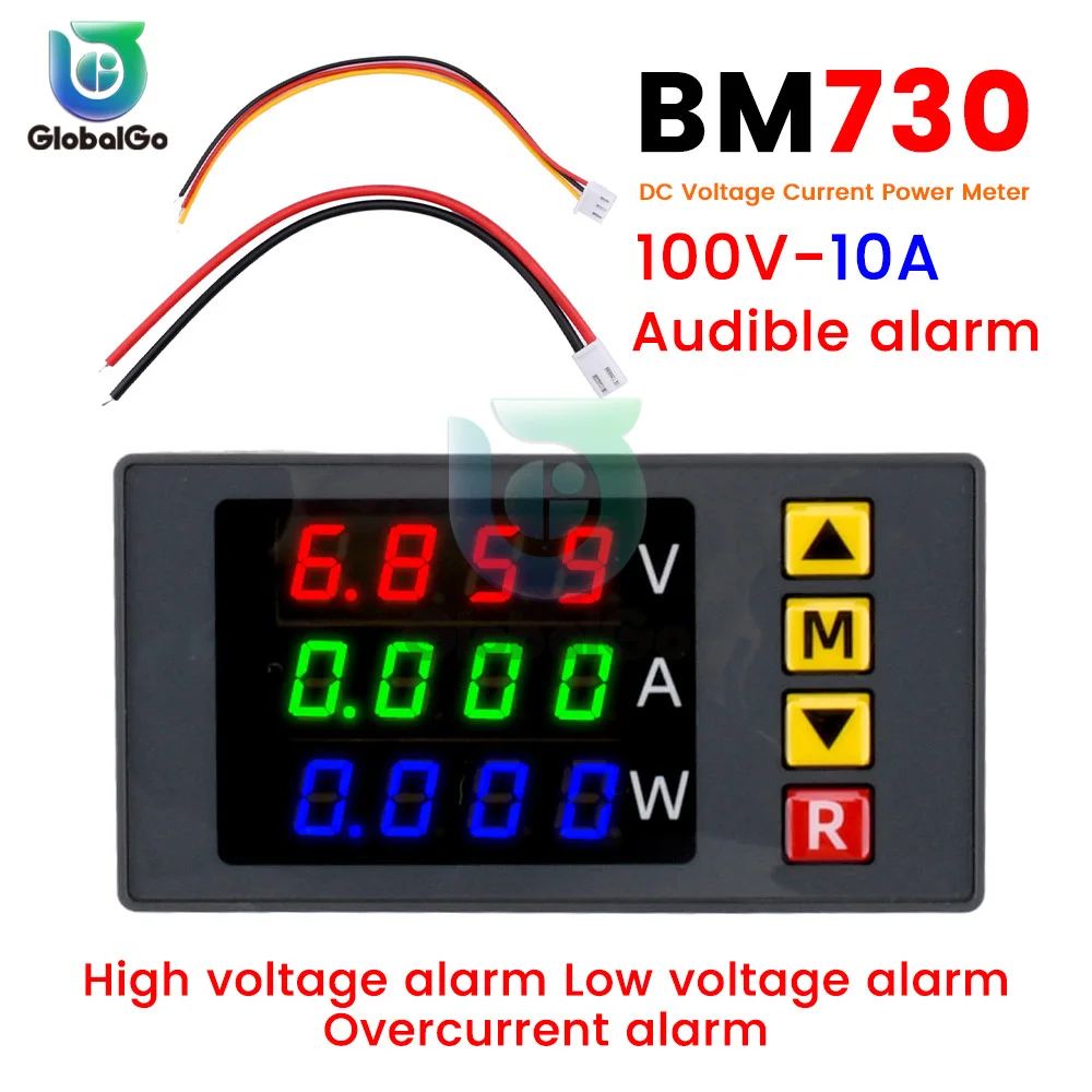 1000W Digital Voltmeter Ammeter Wattmeter Voltage Current Energy Meter Power Meter Voltage Detector Current Meter DC 0-100V 10A