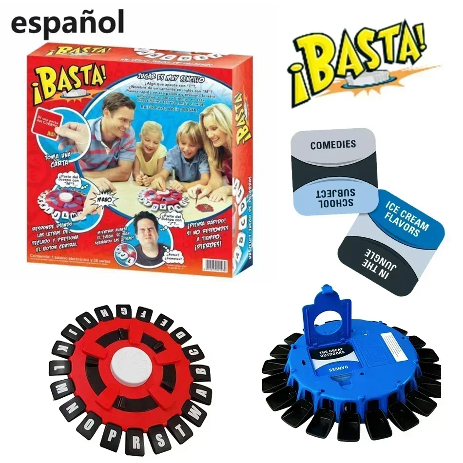 Basta Spanish Tapple Word Game - English Tapple Games Version Quick Thinking Letter Pressing Board Game