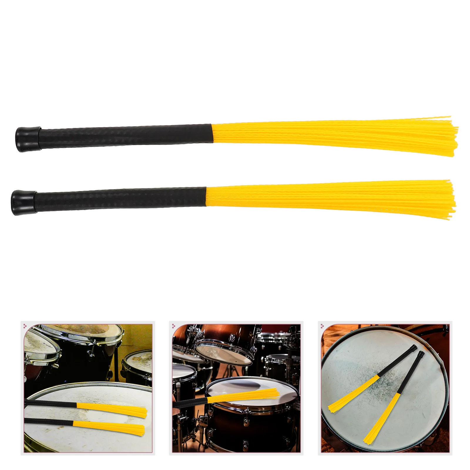 

Drum Brush Acoustic Brushes Medium Hard Wave Wavy Percussion Accessories Yellow