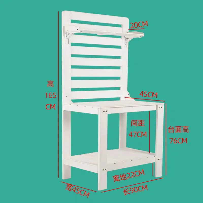 Outdoor flower planting workbench Solid wood succulent floral