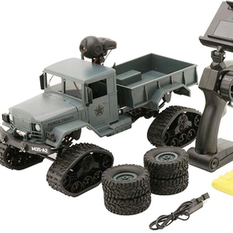 Camion militaire télécommandé Fy001 4wd, véhicule tout-terrain d'escalade rapide avec caméra, jouet de camion militaire RC de simulation