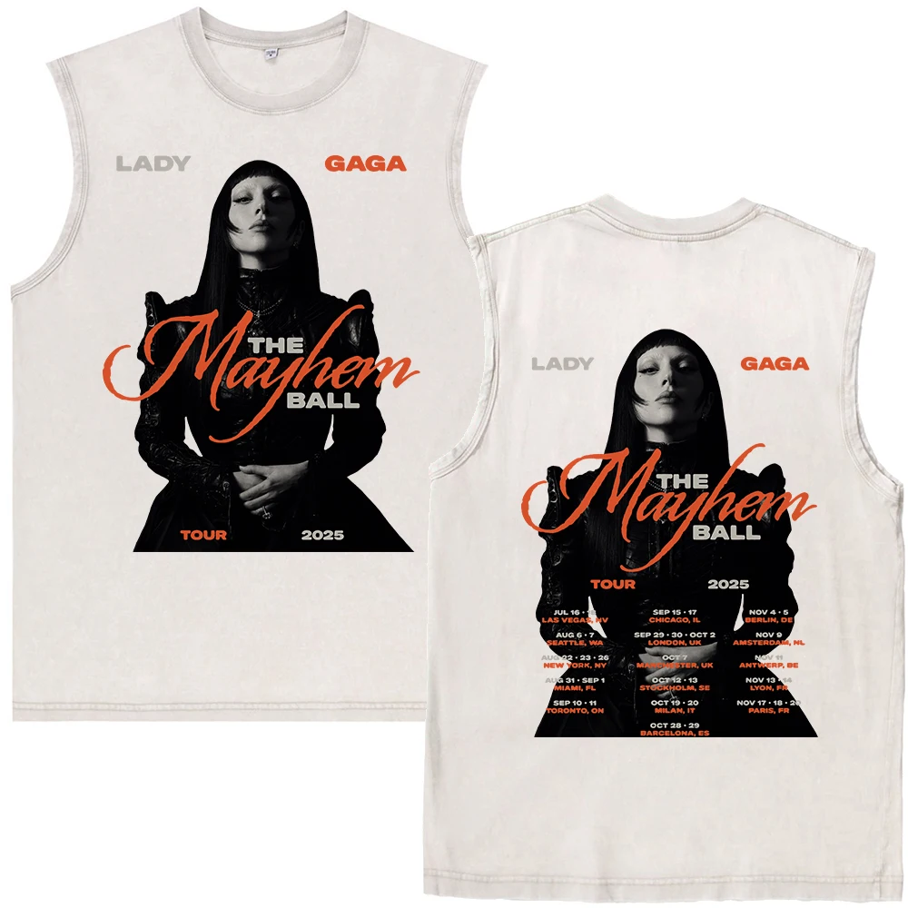 100% Cotton Vintage Washed Lady Gaga The Mayhem Ball Tour 2025