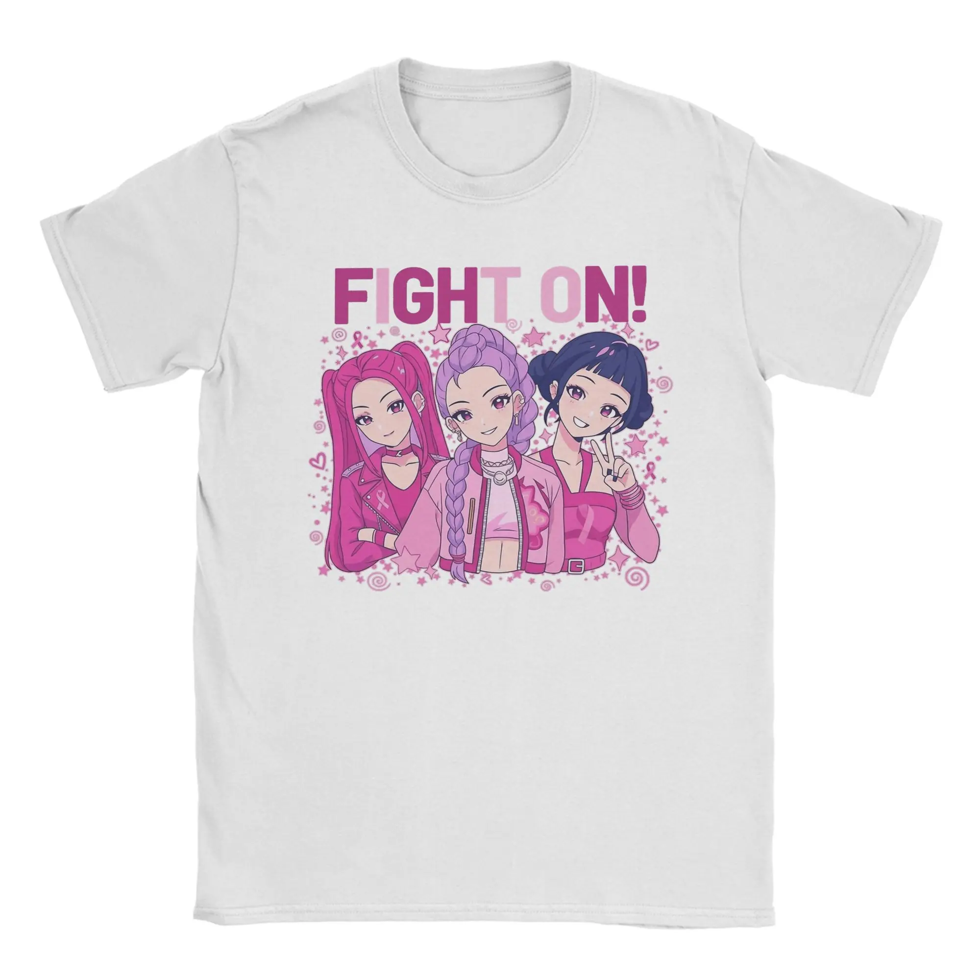 

Novelty Kpop Demon Huntrix Girls T-Shirts Men Round Collar Pure Cotton T Shirt Short Sleeve Tee Shirt Classic Tops