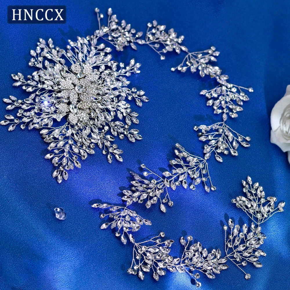 

HNCCX Bridal Headband Wedding Rhinestone Hair Combs Shining Hair Accessories Women Headpieces Handmade Headress For Party CP462