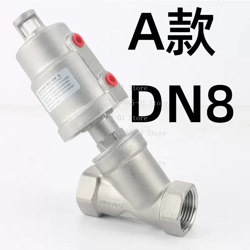 Internal Thread Y-type Steam Angle Seat Valve, 304 All Stainless Steel Pneumatic Automatic Control Valve