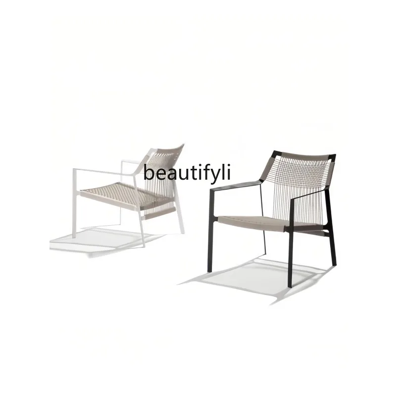 Customized Balcony Outdoor Sofa Single Rattan Chair Simple Nordic Designer Terrace Rattan Garden Dining  camping chair