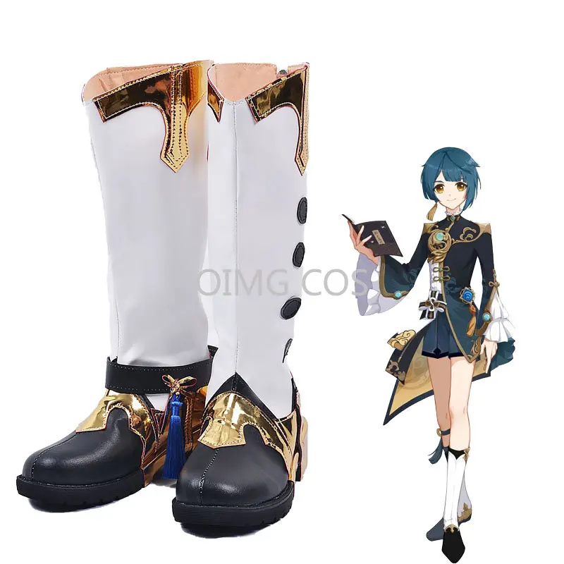 Impact Xingqiu Cosplay Shoes Anime Chinese Style Halloween for men Game