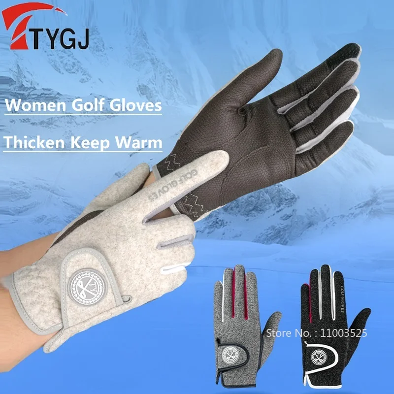 

TTYGJ зимние женские перчатки для гольфа с сенсорным экраном, женские флисовые сохраняющие тепло перчатки для гольфа, женские противоскользящие спортивные варежки с ручным покрытием