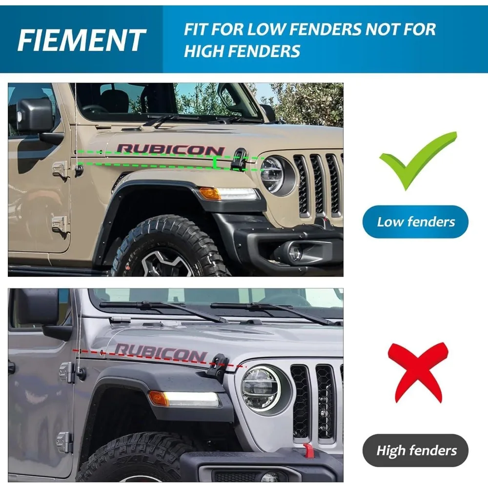 Fender Off Road Front Rear Fenders Compatible With Jeep Wrangler JT 2020 2024 Sport Willys Bolt On ABS Mud Protection