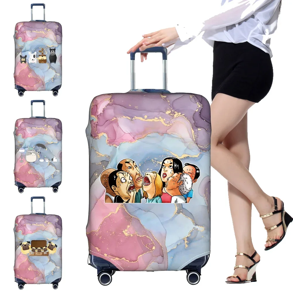 Portable Stretch Fabric Luggage Protective Cover Simplicity Dust Cover Anti-Scratch Protective Cartoon Series Travel Accessories