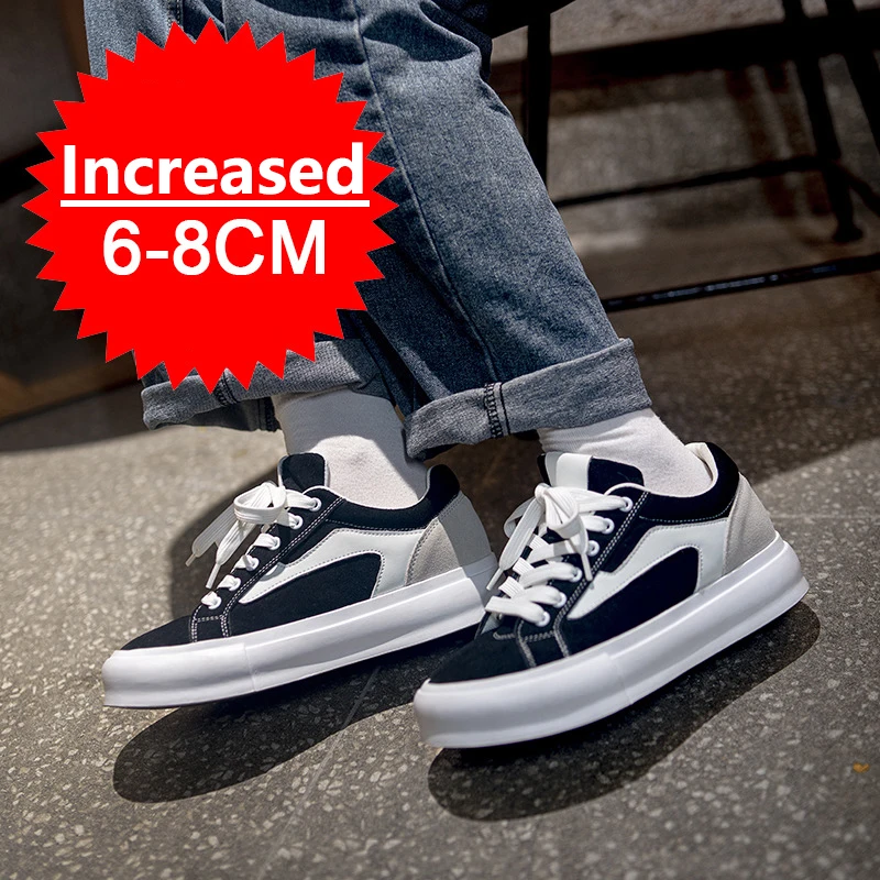 Men's Sneakers Elevator Shoes Hidden Heels Breathable Heightening Shoes for Men Increase Insole 6/8CM Sports Casual Height Shoes