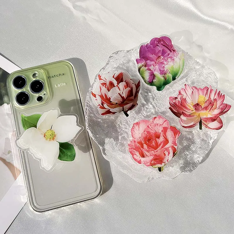 

Cute Fashion Simulation Flower Mobile Phone Holder Stand INS Phone Finger Holder Fold Grip Air Sac Ring Mobile Stand Tok Support