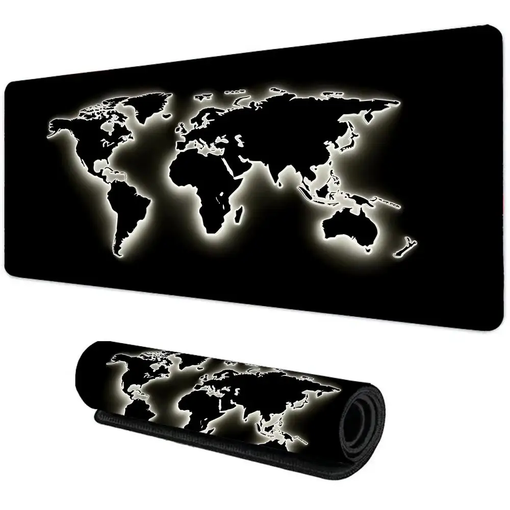 

XXL Grey World Map Desk Mat HD Multifunctional Mouse Pad Keyboard 40X90CM Game Mats for Office Home Soft Rubber Material Gamers