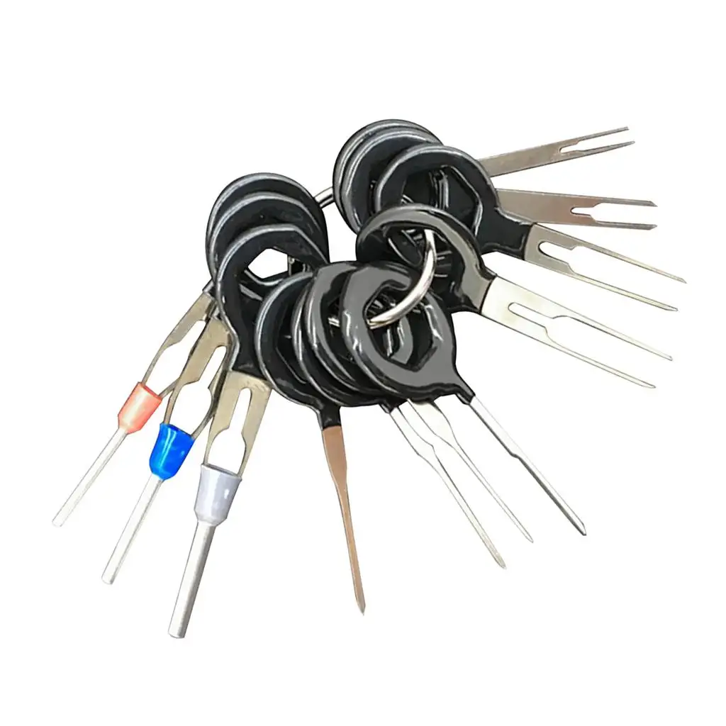 Car Electrical Wiring Tool 11 Piece Connector Pin Extractor Spring Steel Repair Kit for Vehicle Terminal Maintenance