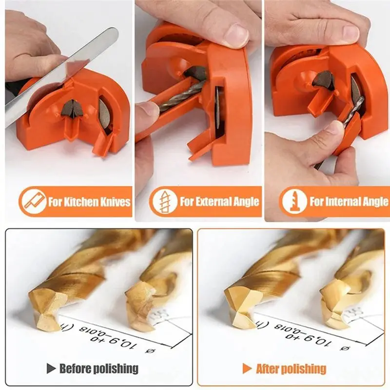 B62B-Multi-Functional Drill Bit Sharpener Tool With 12 Pcs Grinding Wheels