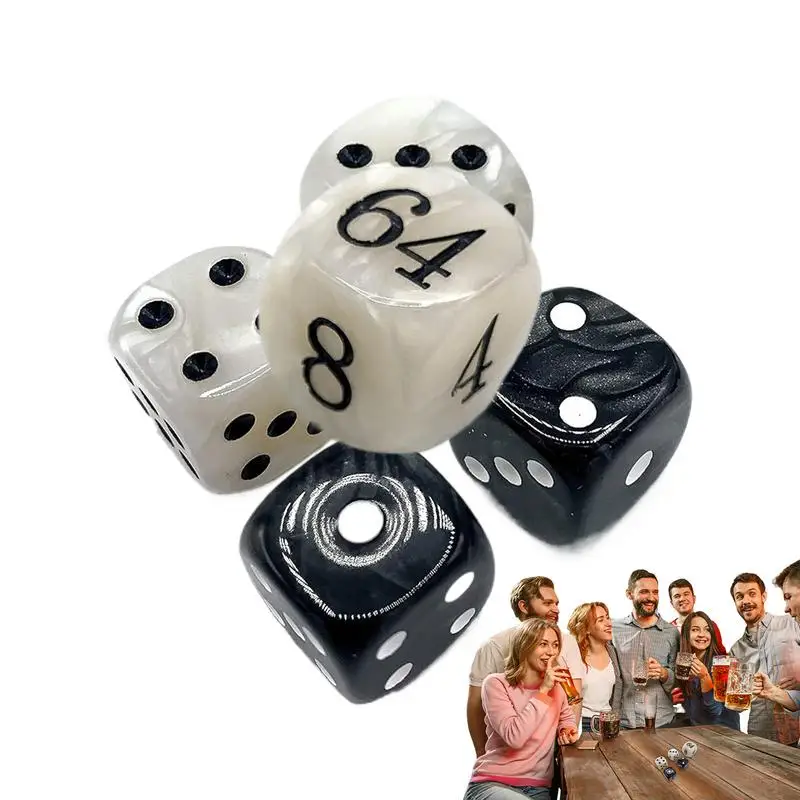 

Doubling Cube Dice Family Night Board Game Dice Combo With Storage Pouch Acrylic Doubling Dice For Friend Gatherings Parties