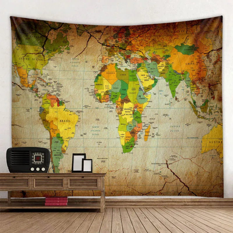 

Home decoration tapestry, vintage map, hippie, psychedelic, tapestry, Bohemia, room wall decoration, bed sheet, sofa blanket