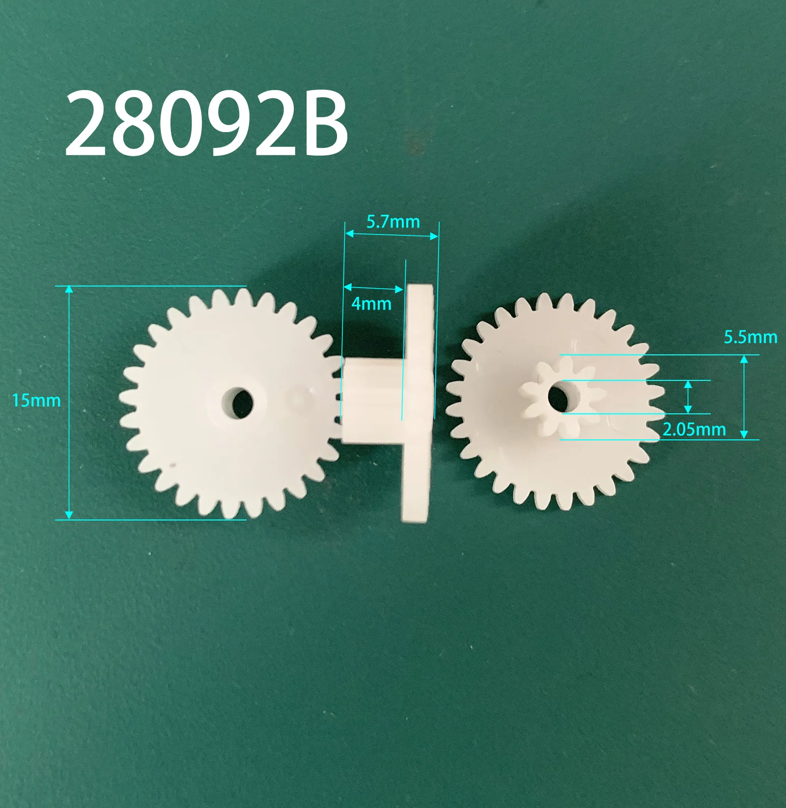 28092B 0.5M Plastic POM Gear Diameter 15mm 28 Teeth + 9 Teeth Two Layer Gear 2.05mm Hole DIY Toy Parts Accessories