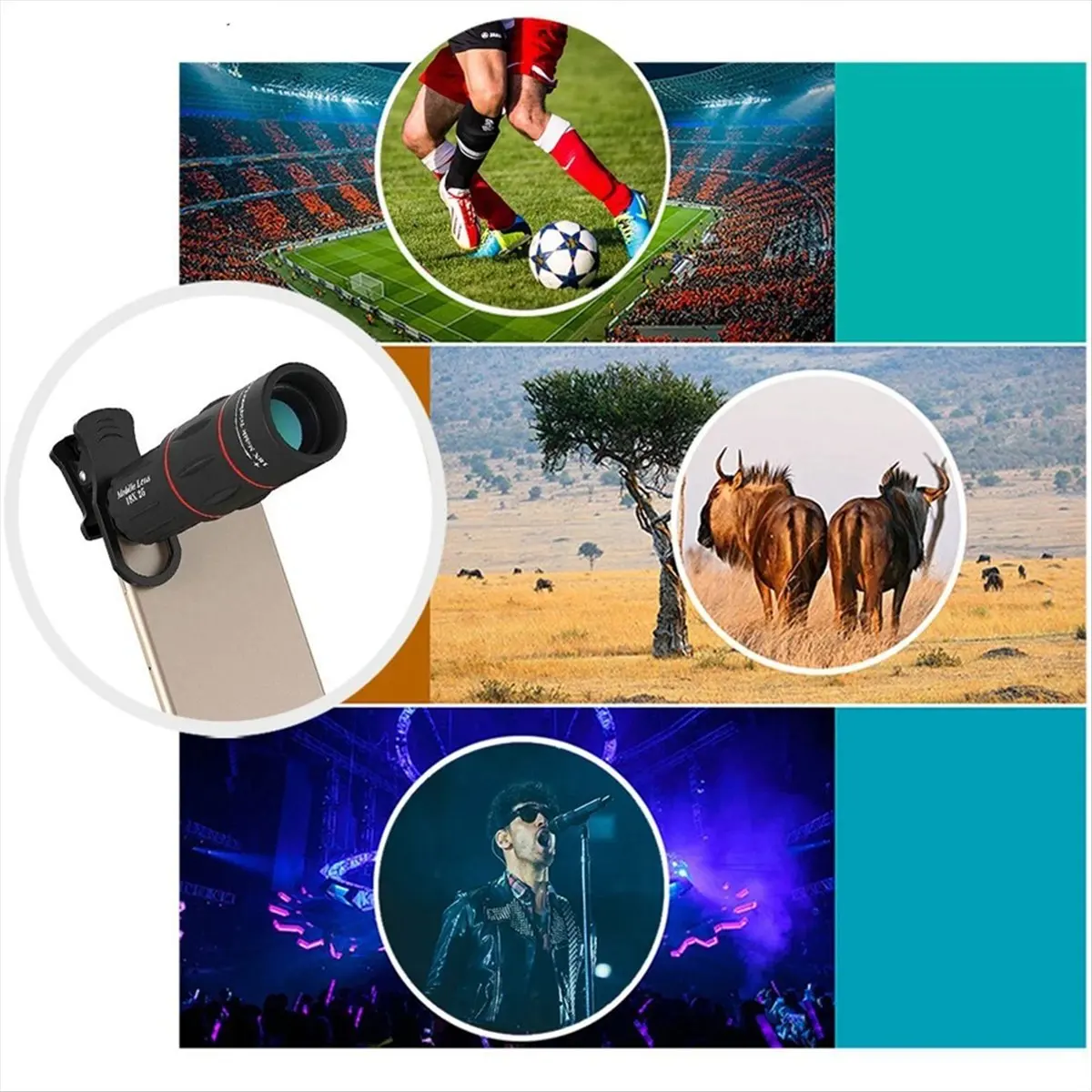 lookme 18X Telescope Zoom Lens Monocular Mobile Phone Camera Lens for Smartphones for Camping Sports Monocular Telescope