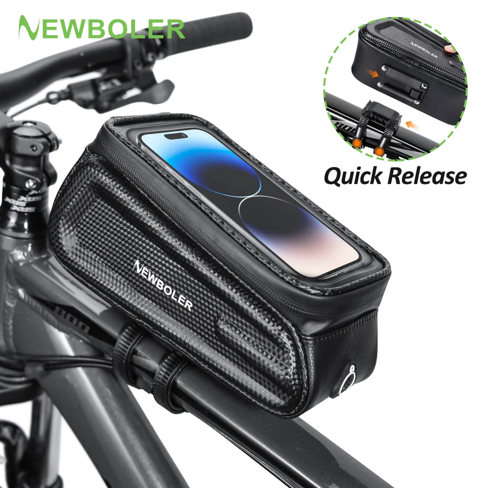 

NEWBOLER Bicycle Phone Bag Waterproof Bike Bag 2L EVA Hard Shell Bike Phone Bag For Cycling Touchscreen Front Frame for Road