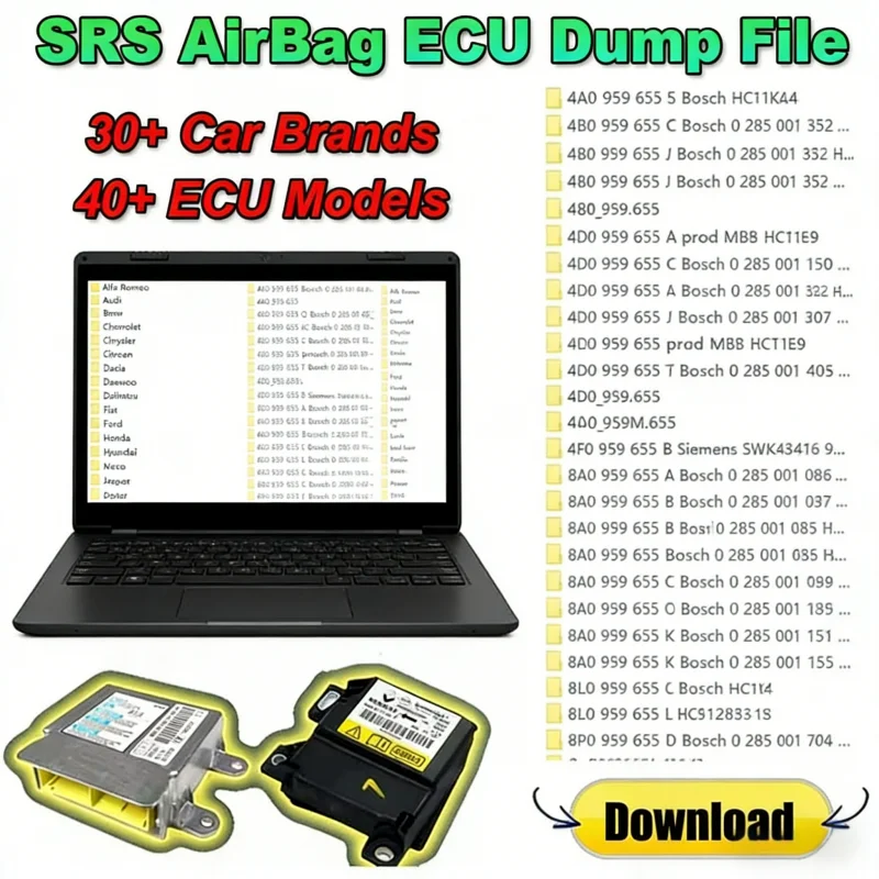 Original No Crash Virgin SRS AirBag ECU Dump File Collection Large Database of Firmware Dumps Airbag DUMPS CARPROG SOLUTIONS