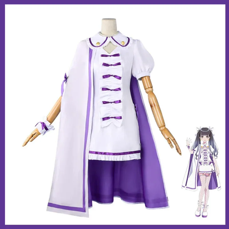 

Аниме Maebashi Witches Azusa Niisato Косплей Костюм Белый Фиолетовый Плащ Платье Лолита Парик Женщина Сексуальные Милые Костюмы Для Дня Рождения; 3'