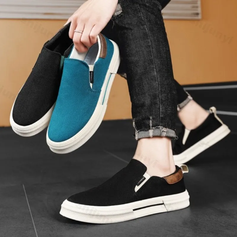 2025 Summer New Mesh Breathable Fashion Trend Casual Canvas Single Shoes for Men  Comfortable Versatile Low Top Slip on Sneakers