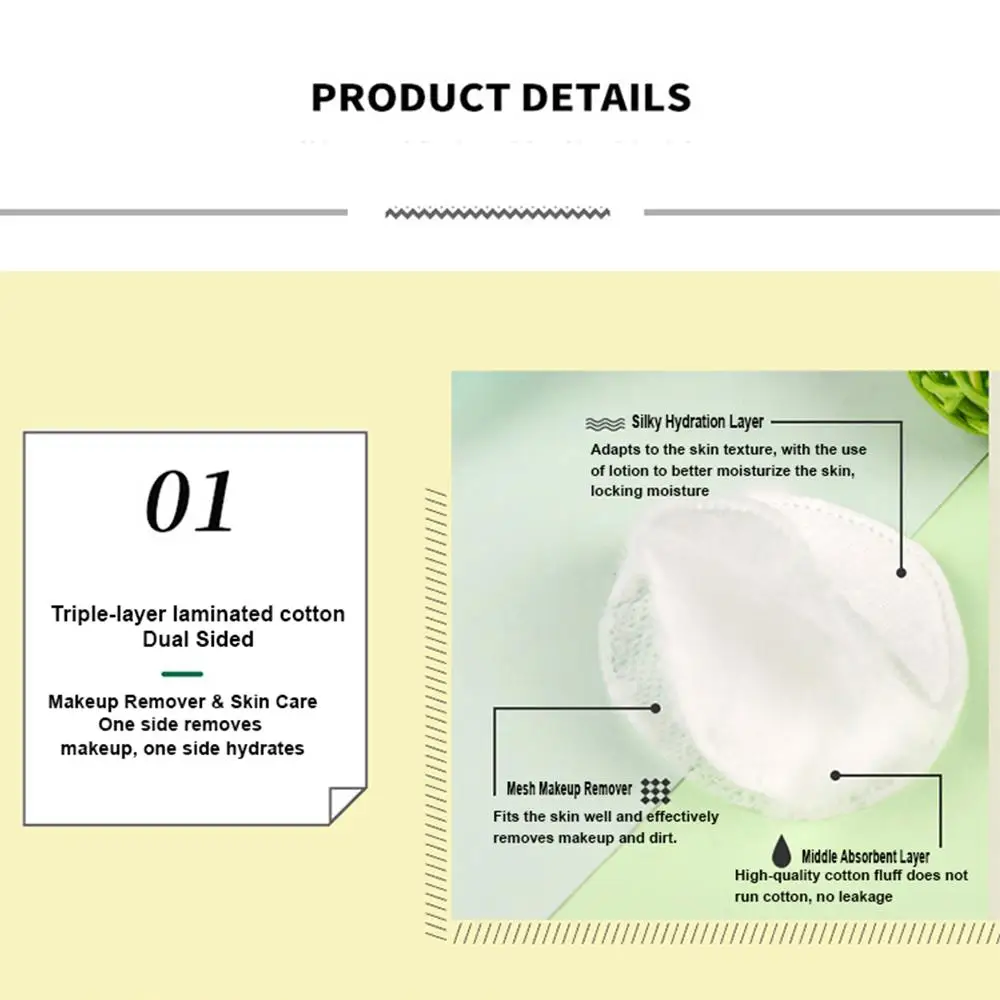 Maquiagens de maquiagem compõem almofadas removedor sanduíche circular ajuste disco de remoção de maquiagem algodão limpeza textura limpo sólido w4v5