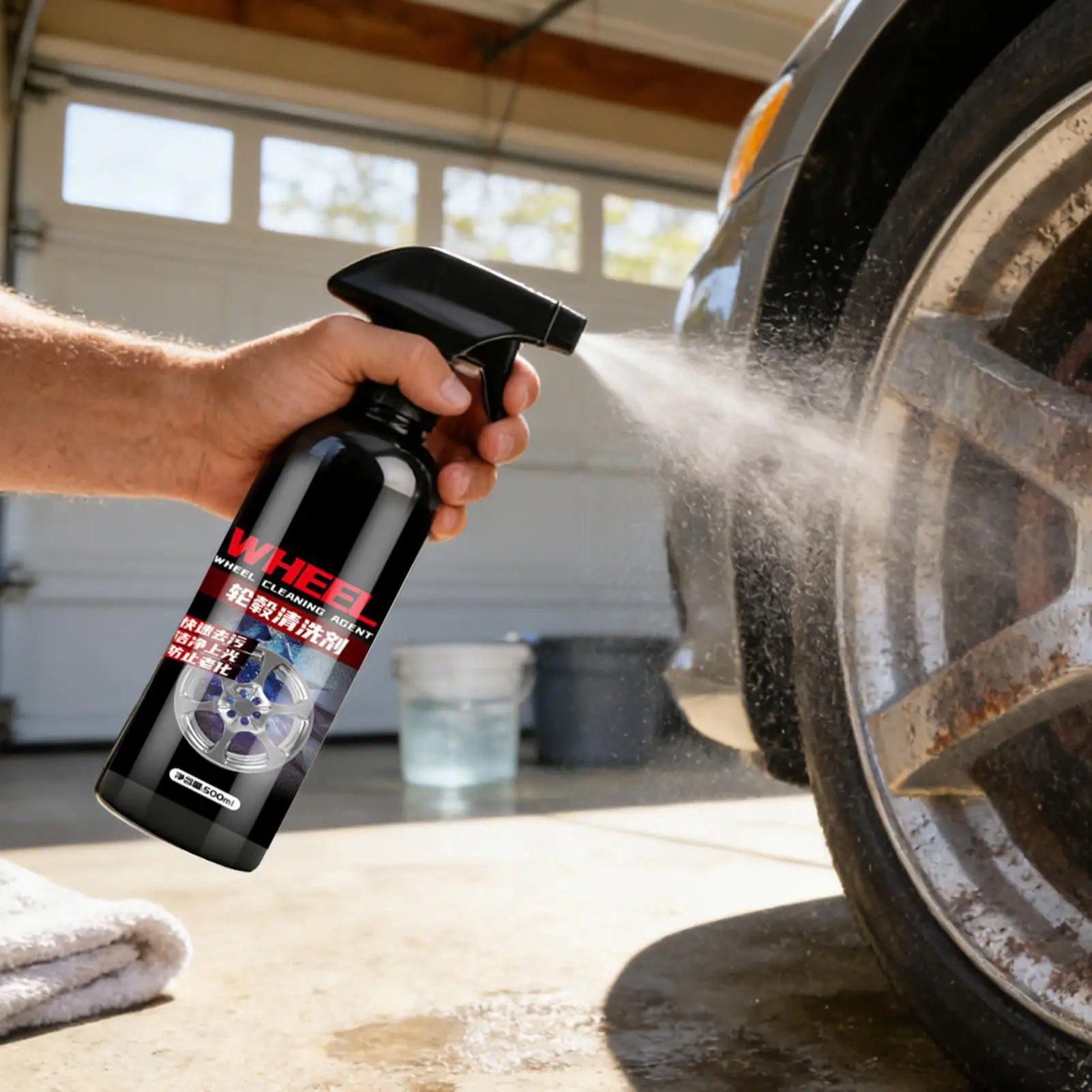 Car Rust Remover for Metal 500ml Vehicle Iron Powder Remover Auto Tyre Cleaner Agent for Mechanics Detailers Restorers Trucks