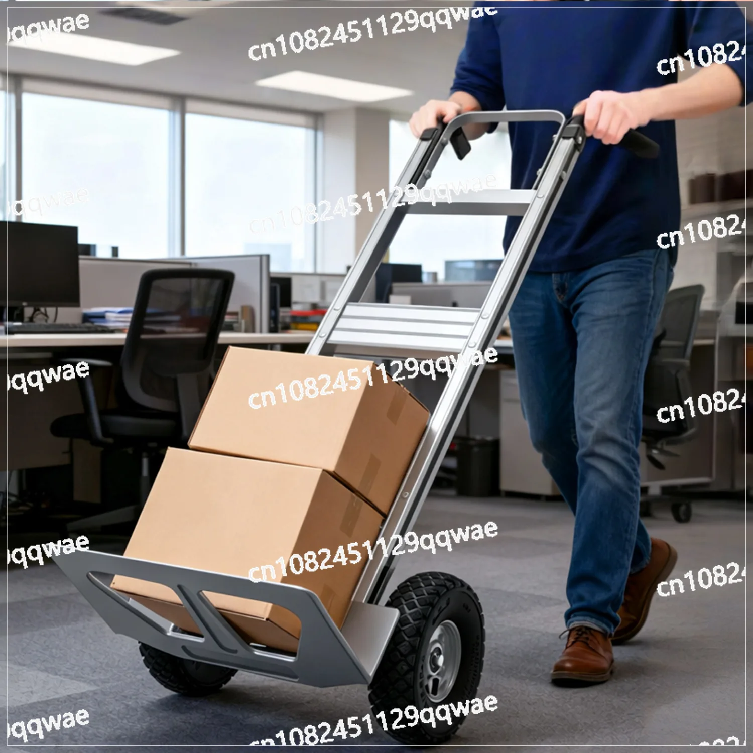 Aluminum alloy tiger cart two-wheeled trolley aluminum truck high load warehouse trolley light truck