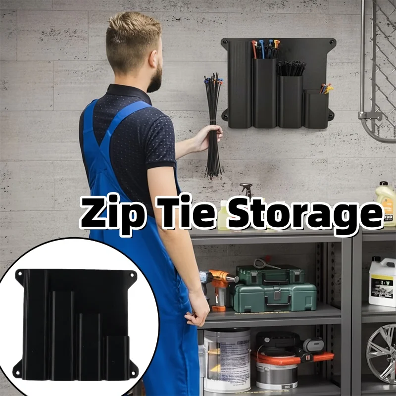 Zip tie armazenamento fixado na parede zip tie organizador de metal fio corda cabo tie prendedor rack armazenamento organizador para oficina casa