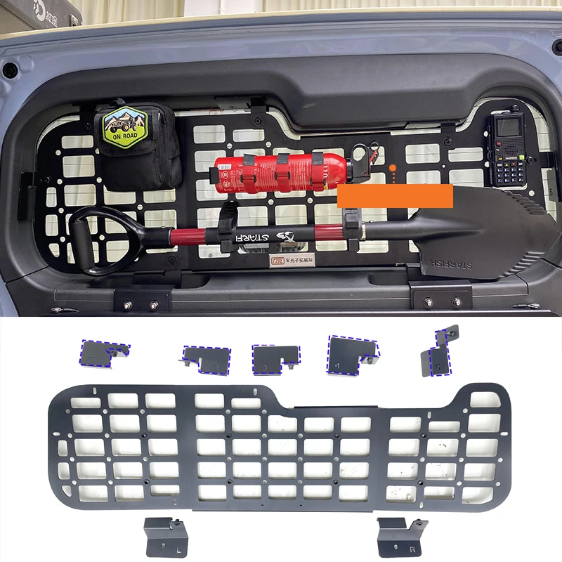 

For GWM Tank300 Tank 300 Hi4-T 2020-2025 Tailgate Storage Rack Molle Panel Trunk Luggage Carrier Rack Trunk Organizer Aluminum