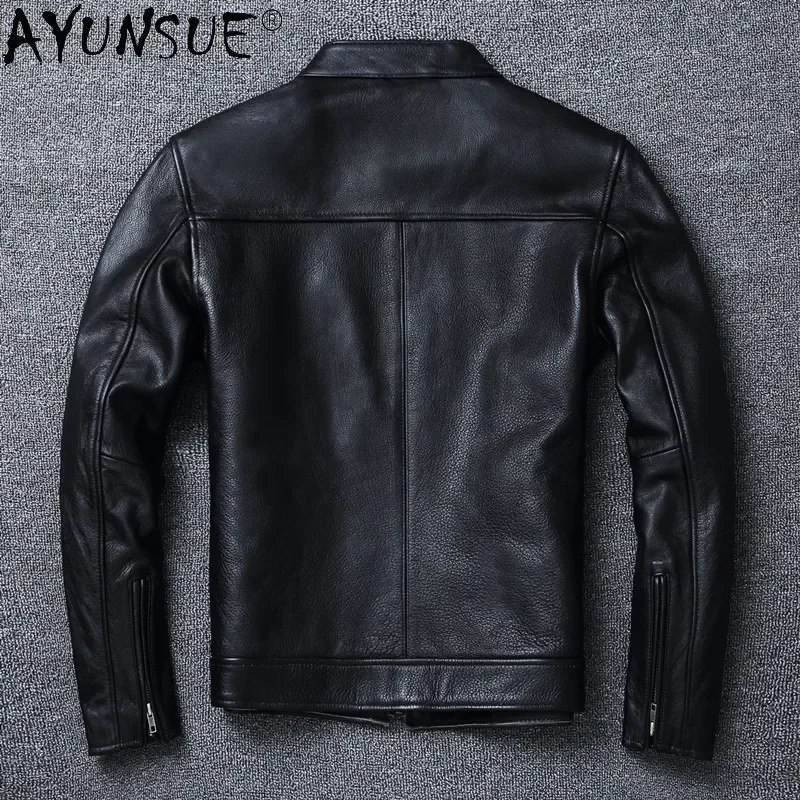 Men's Clothing Genuine Cow Leather Jacket Men Motorcycle Mens Jackets Vintage Clothes Autumn Coat 5XL 6XL Veste LXR634