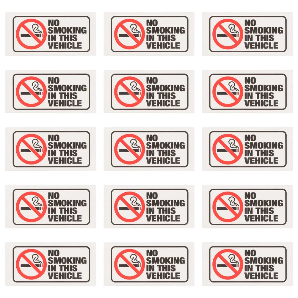

15Pcs No Smoking Signs Waterproof Office Adhesive Reminder Sticker Wall Mounted Safety Warning Decals Prohibit Smoking Indoor