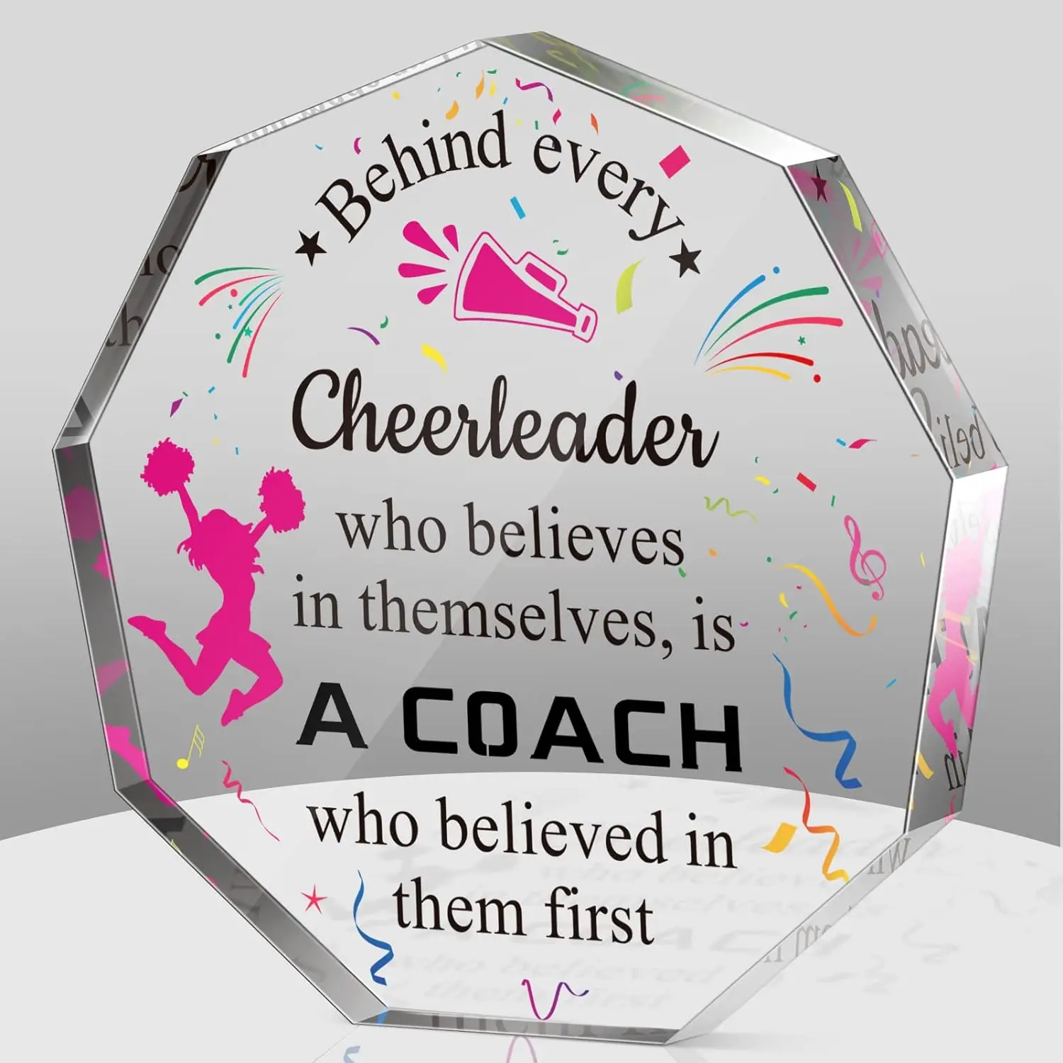 Cheer Coach Gift for Women Acrylic Sign Cheer Coach Plaque Cheerleading Coach Appreciation Gift Office Desk Decor Thank  Gift ﻿