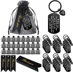 36pcs/18pcs Employee Appreciation Gift Company Anniversary Party Favors Coworker Thank You Gifts Keychains Bags Thank You Cards