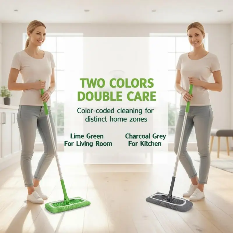 4Pcs Replaceable Flat Mop Cloths Absorbent Microfiber Sponge Washable Mop Pads for Wall Ceiling Dust Cleaning