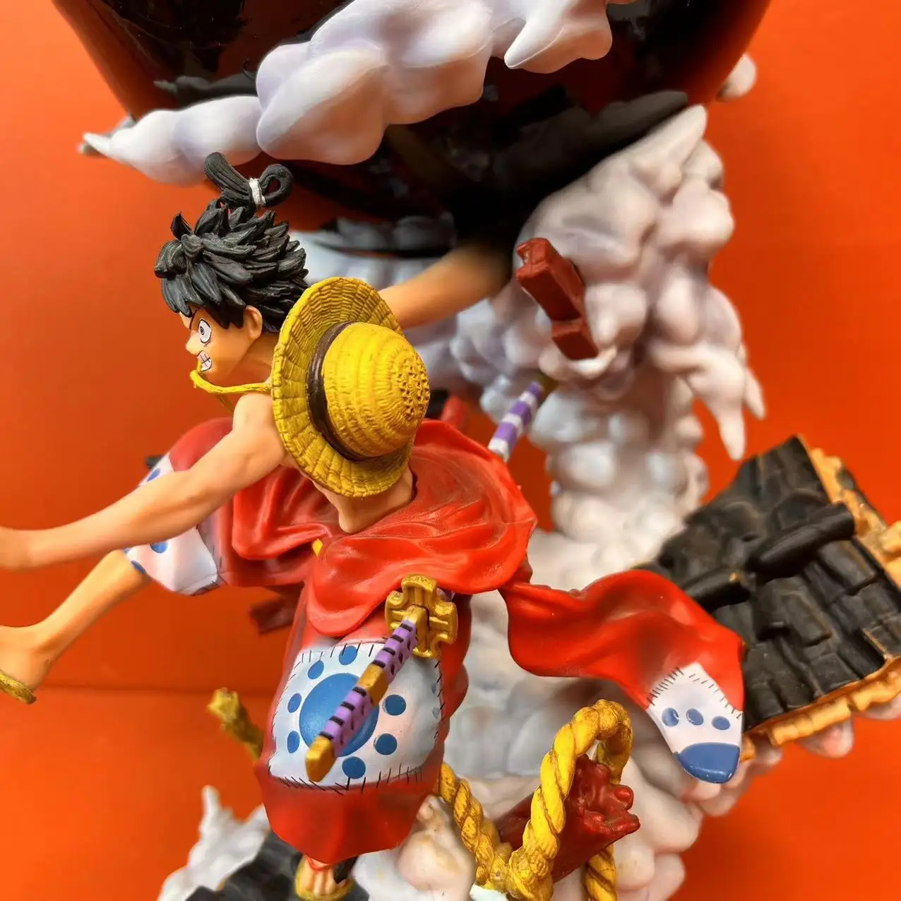 40cm One Piece Luffy F3 In Kimono Anime Figure Model Large Fist Gk Statue Boys Collection Desktop Decoration Ornament Toys Gifts