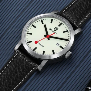 5atm Berny Automatic Man Clock Auto Vento Vento Luxusuhr Superior Marke Miyota 8215 Mechanische leuchtende Schweizer Railway Armbanduhr 8 Hauptverkaufsmuster Schweizer Männer -Swatch - №5