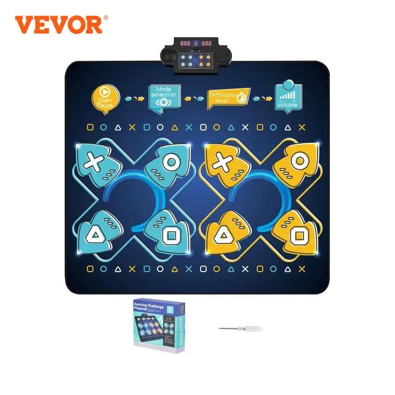 VEVOR Kids Electronic Dance Mat 8-Button Music Dancing Play Pad Educational Toys with Single/Two Player Modes for Girls Gifts